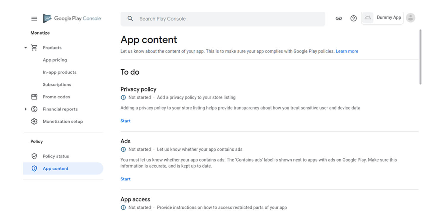 app content