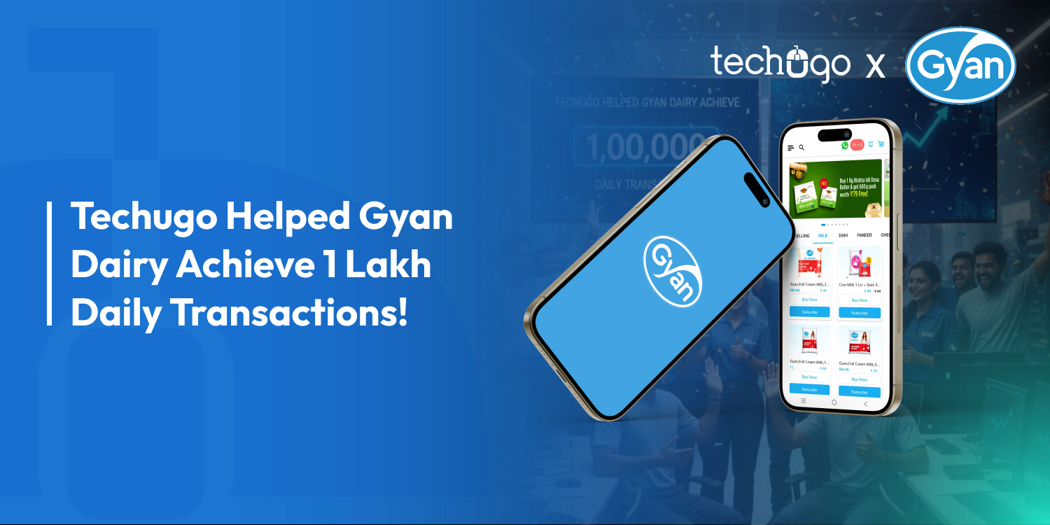 Techugo Helped Gyan Dairy Achieve 1 Lakh Daily Transactions!