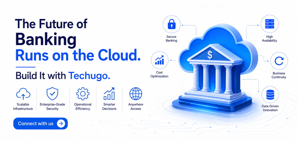 The Future of Banking Runs on the Cloud. Build It with Techugo