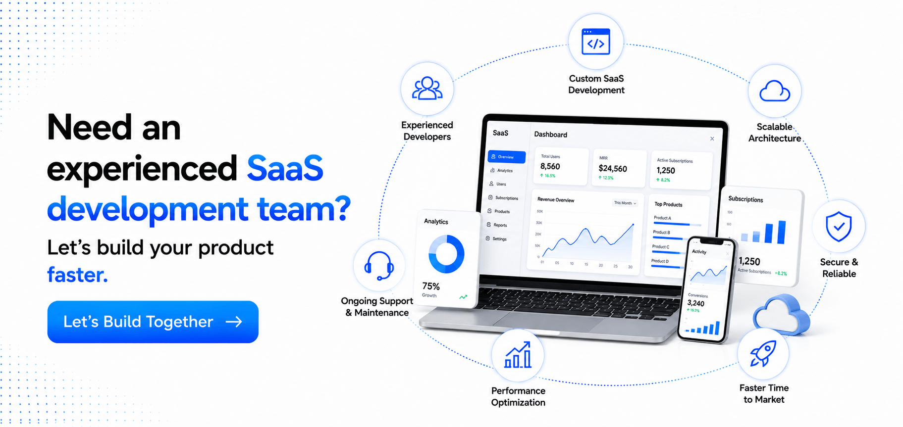 Need an experienced SaaS development team Let's build your product faster.