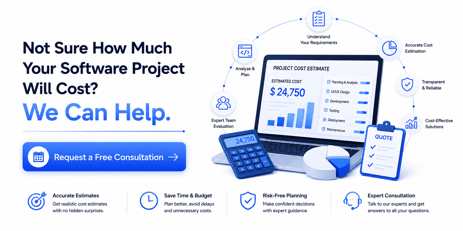Not Sure How Much Your Software Project Will Cost We Can Help.